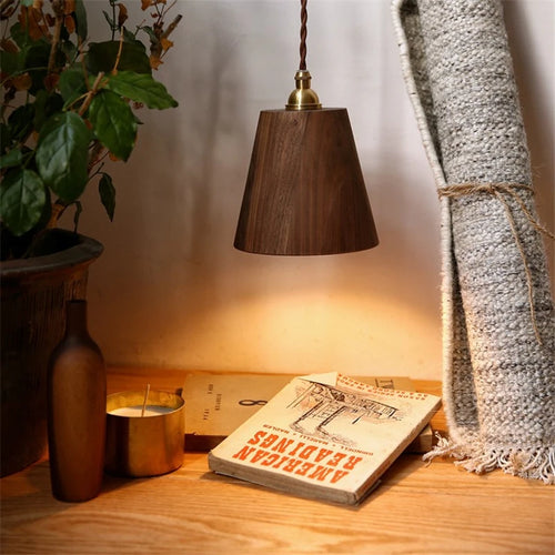 Vintage wooden loft LED pendant lamp for home lighting