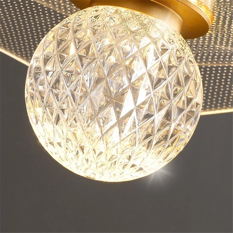 lustre moderne en acrylique et cuivre led feuille de lotus