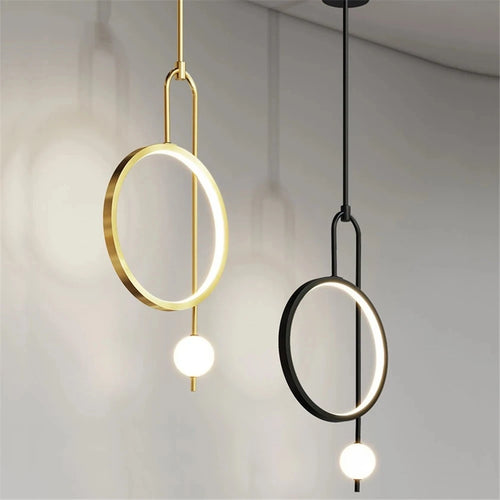 suspension en anneau led design nordique nouvelle collection 2021 - vue 2 sur 8