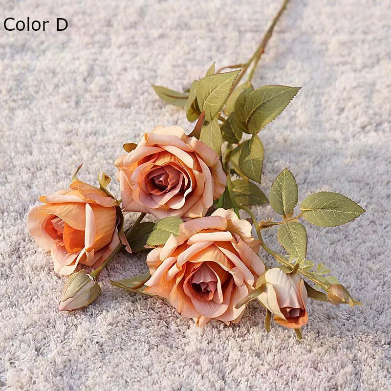 nouvelle décoration dautomne roses bouclées fleurs artificielles luxe - vue 8 sur 10