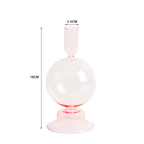 Nordic Glass candle holders, romantic Dinner home decoration, candlestick for birthday wedding, candle holder portavelas decor - vue 17 sur 31