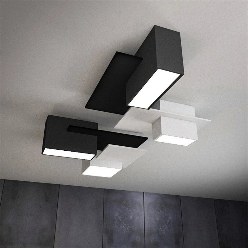 plafonnier nordique moderne simple boîte créative combinaison géométrique - vue 3 sur 11