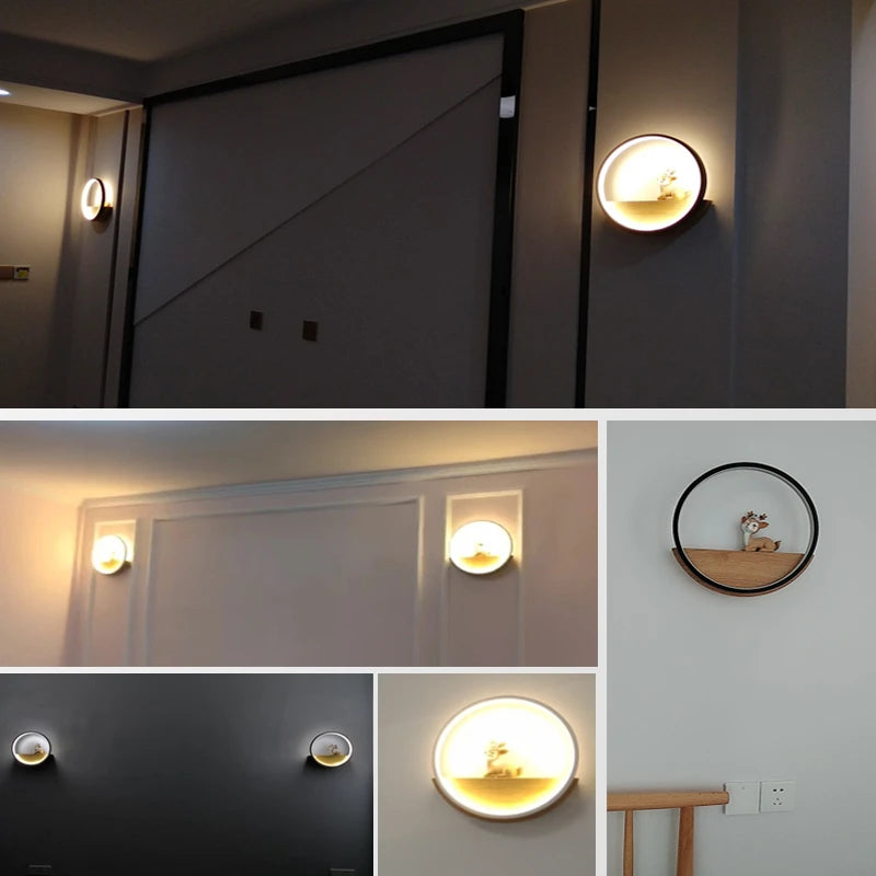 applique murale led modernes avec gradateur luminaire cerf - vue 8 sur 10