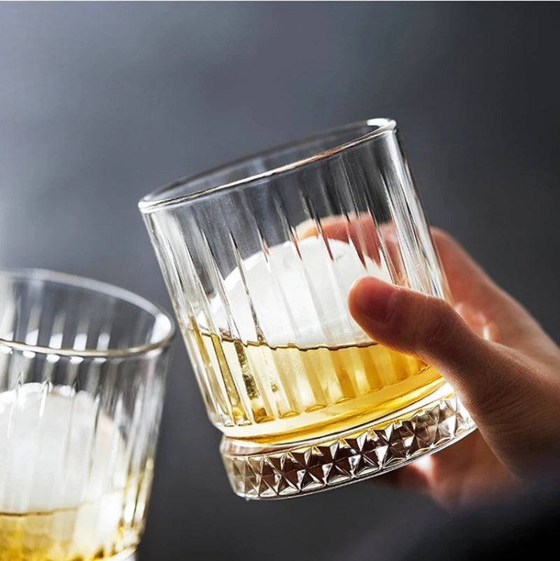 Verres whisky old fashioned design facette elegant