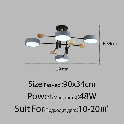 Contemporary nordic LED chandelier in minimalist wrought iron - vue 14 sur 15