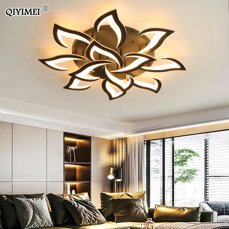 lustre led moderne en fer avec éclairage acrylique pour intérieur - vue 6 sur 16