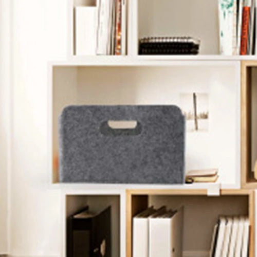 HOT-2Pcs Felt Storage Basket/Bin with Handles, Collapsible &amp; Convenient Storage Solution - vue 6 sur 7
