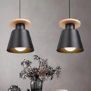 lampe led suspendue design nordique en bois pour bar hôtel