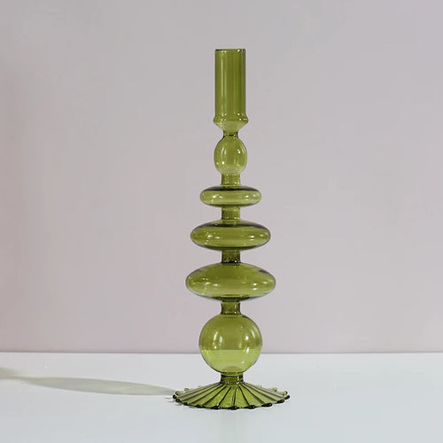 Nordic Glass candle holders, romantic Dinner home decoration, candlestick for birthday wedding, candle holder portavelas decor - vue 21 sur 31