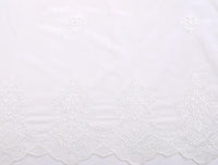 Voilage tulle brodé fleurs bord festonné style européen