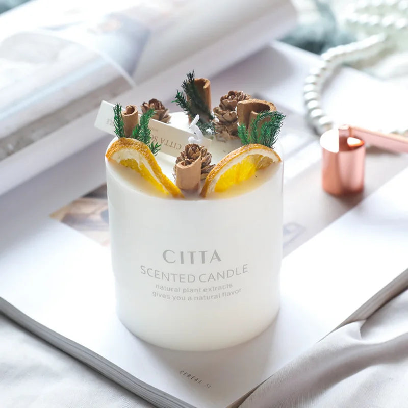 bougies parfumées romantiques aux fleurs séchées pour intérieur - vue 5 sur 11