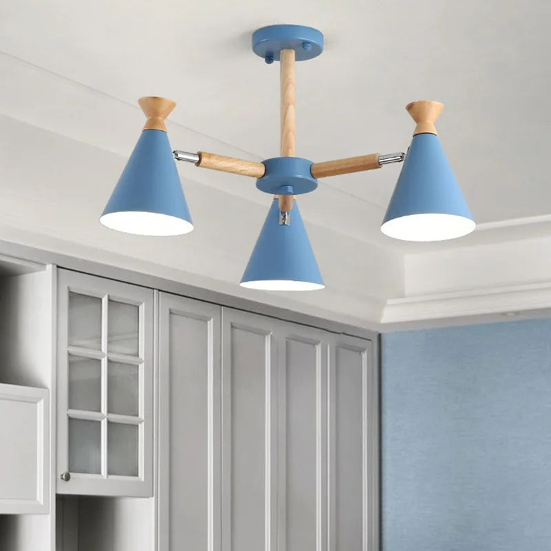 suspension nordique en bois pour décoration intérieure - vue 5 sur 26
