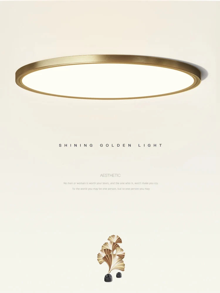 Modern minimalist decorative copper ceiling light - vue 5 sur 5