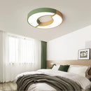 Nordic minimalist round wooden LED ceiling light
