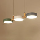 lustre nordique led moderne en bois et métal