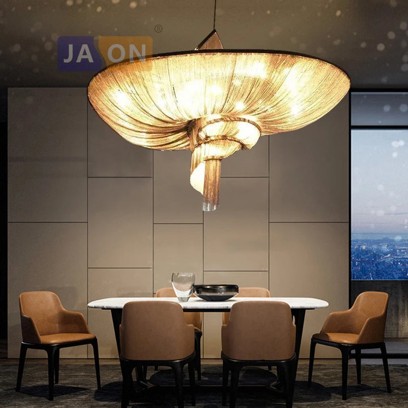 suspension en aluminium à led style art deco vintage - vue 3 sur 5