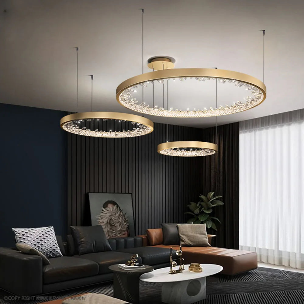 lustre design en cristal lumineux pour décoration moderne intérieure - vue 3 sur 20