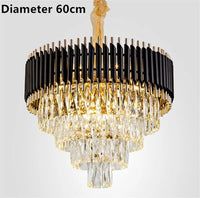 lustre moderne en cristal suspendu pour intérieur élégant