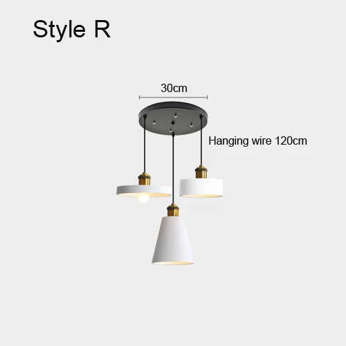 Modern minimalist industrial style chandelier for interior decor - vue 9 sur 25