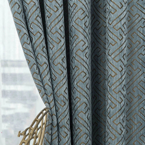 Rideau occultant motif géométrique style moderne sur mesure