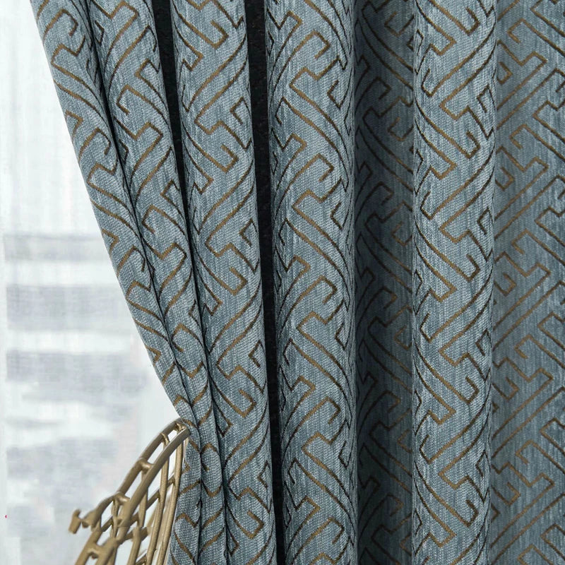 Rideau occultant motif géométrique style moderne sur mesure - vue 2 sur 11