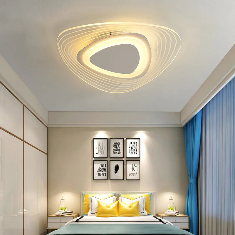 lustre led avec télécommande pour éclairage intérieur moderne - vue 5 sur 12