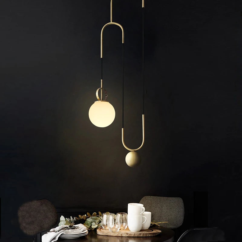 suspension moderne en verre design créatif ajustable pour divers espaces - vue 6 sur 7