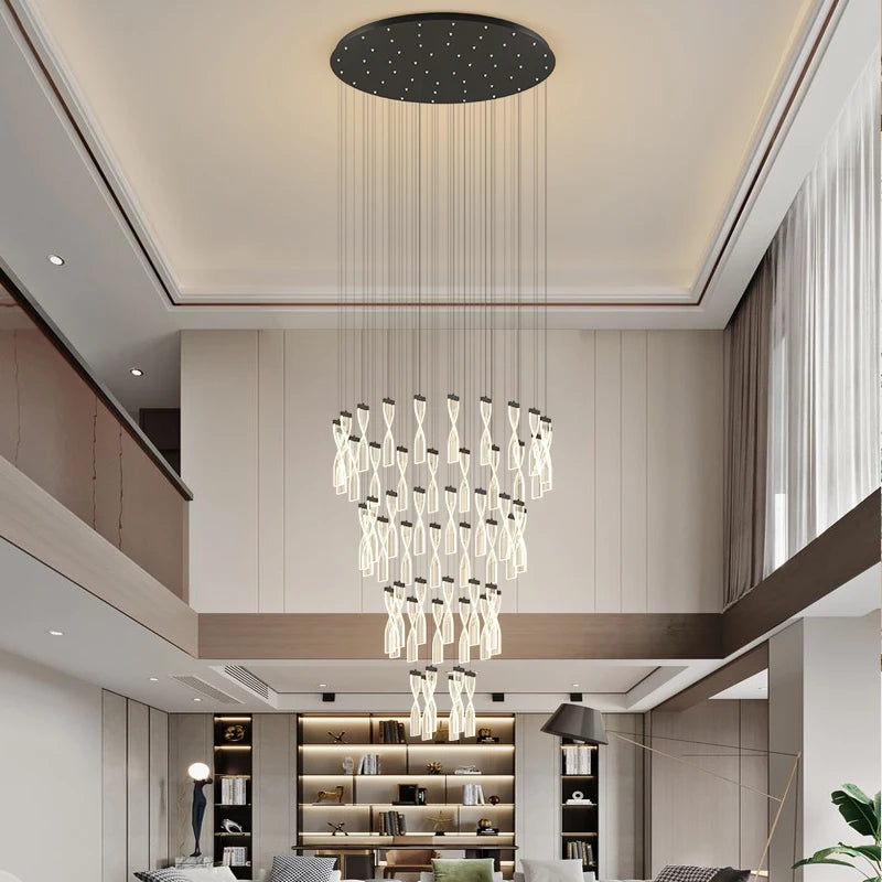 lustre moderne acrylique irrégulier led réglable nordique art - vue 4 sur 9