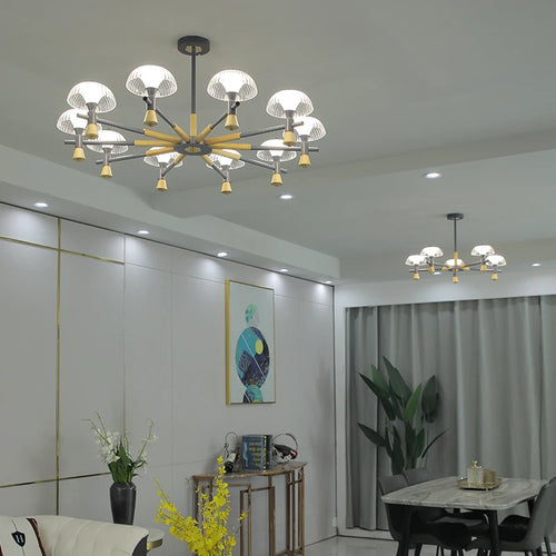 Nordic luxury jellyfish LED chandelier modern minimalist lighting - vue 2 sur 9