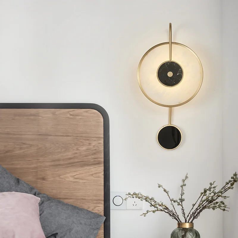 applique murale led design nordique en marbre décoratif et créatif - vue 4 sur 7