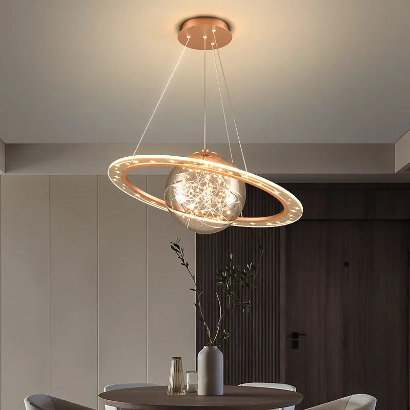 lustre led style post-moderne acrylique étoilé pour maison - vue 5 sur 9