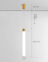 Nordic minimalist long tube acrylic LED pendant light