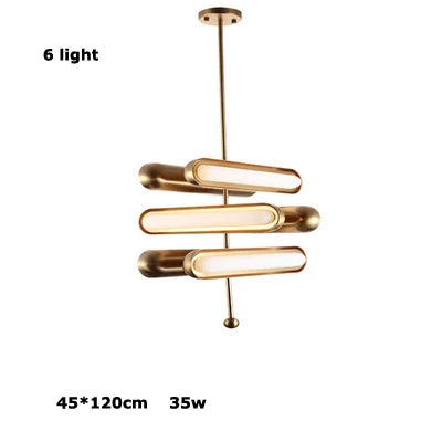 Postmodern doré Art déco doré fer verre Lustre éclairage Lustre Suspension Luminaire Lampen pour salle à manger - vue 12 sur 12