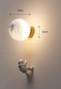 applique murale astronaute moderne pour chevet d'enfant décoration étoile lune