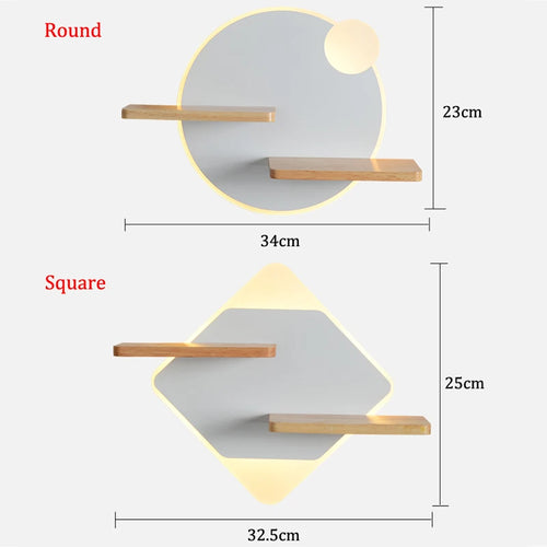 Applique murale led nordique avec étagère et chargeur usb
