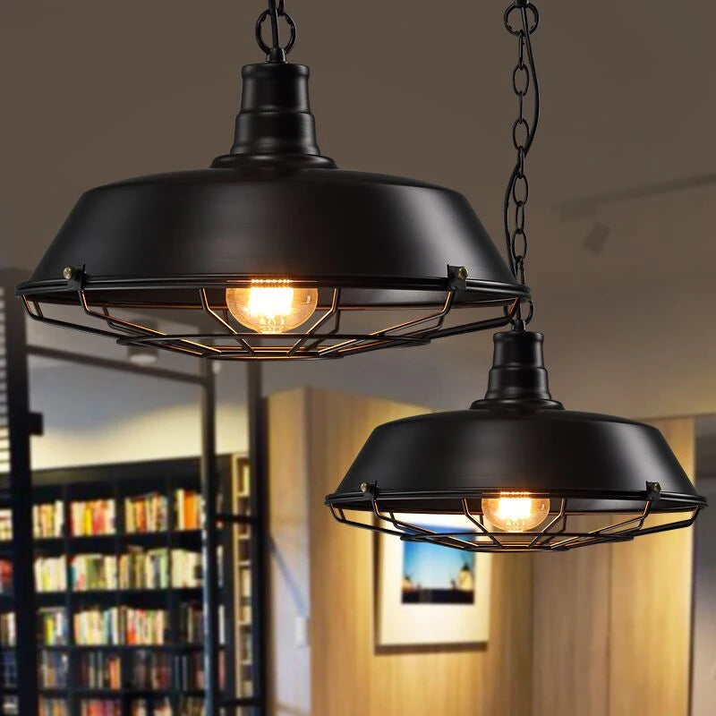 suspension en fer rétro style loft pour café et boutiques - vue 3 sur 8