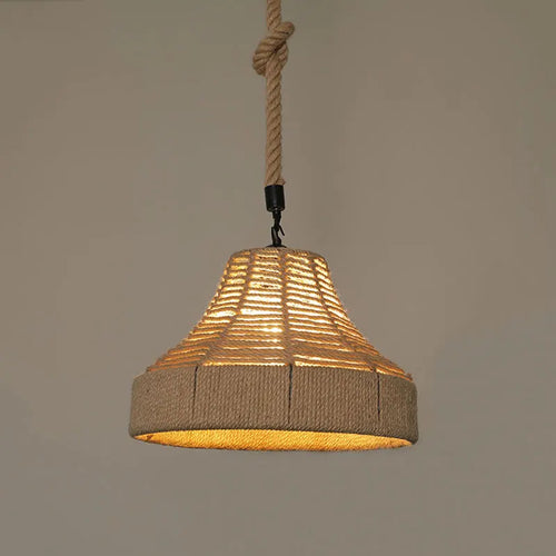 suspension industrielle vintage en corde de chanvre pour décoration intérieure