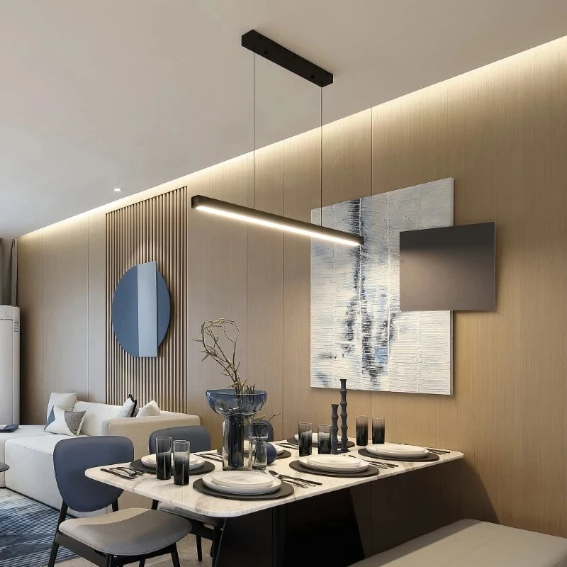 Lustre design moderne minimaliste personnalité barre à LED - vue 6 sur 6
