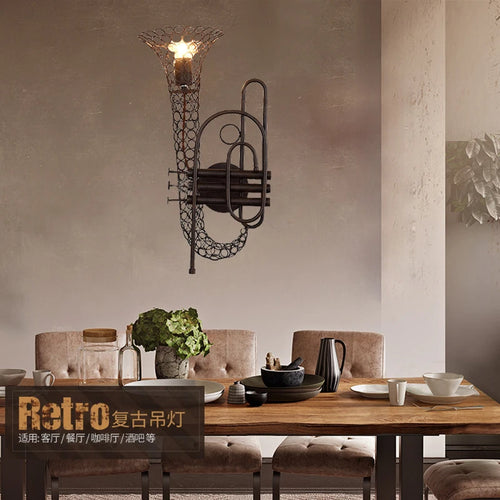 applique murale fontaine fer loft américain vintage restaurant - vue 3 sur 6