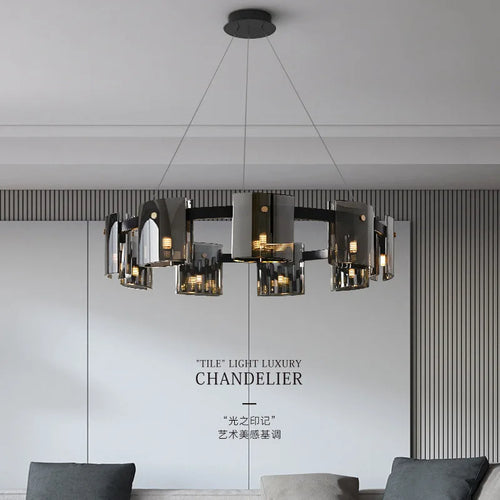 lustre led scandinave en cristal décoration d'intérieur luminaire