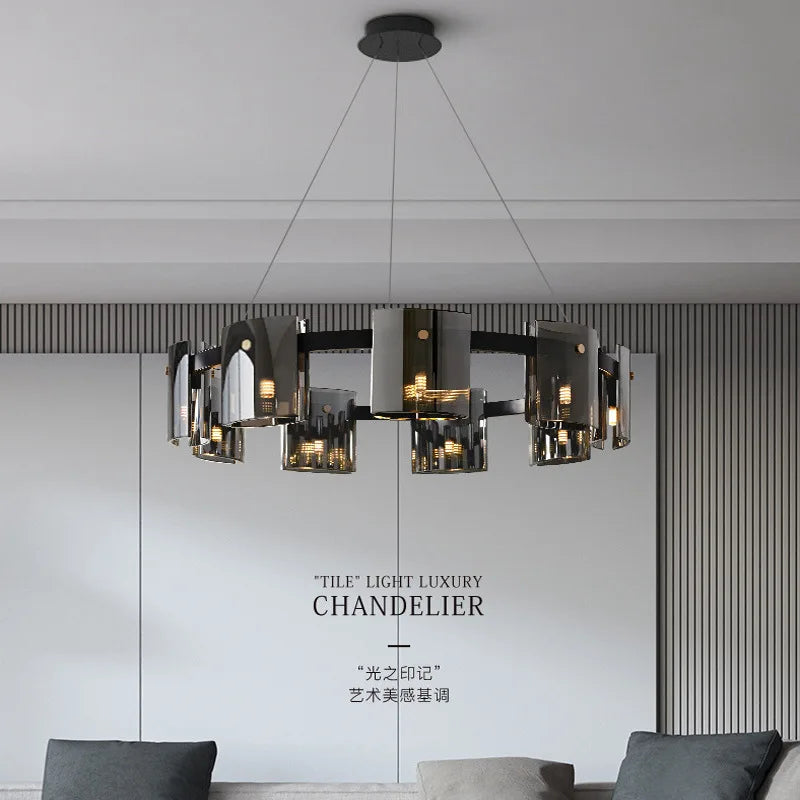 lustre led scandinave en cristal décoration d'intérieur luminaire