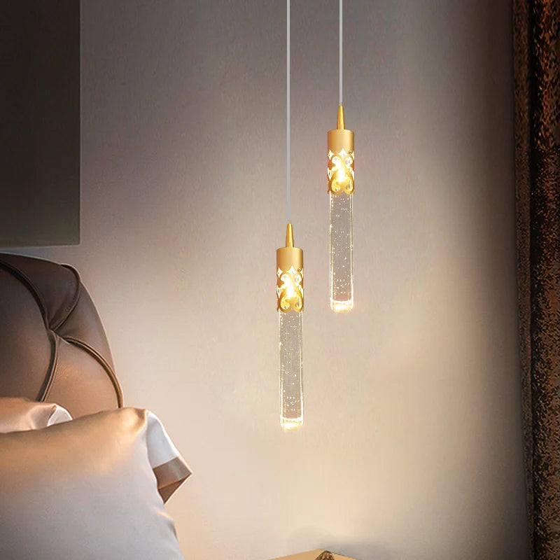 suspension en cristal de luxe avec télécommande pour chevet kistchen island led - vue 4 sur 14