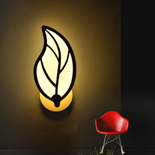 Applique murale LED nordique moderne en forme de feuille - vue 4 sur 8