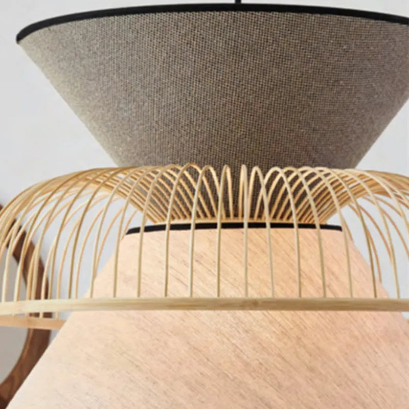 suspension en tissu japonais en bambou design moderne et minimaliste - vue 7 sur 12