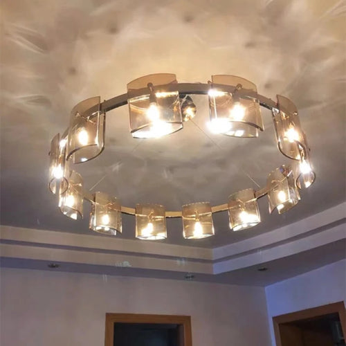 lustre led scandinave en cristal décoration d'intérieur luminaire