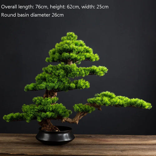 Welcome Pine Bonsai Decoration,Living Room,Desktop,Fake Tree,Artificial Plants,Potted Ornament,Home Decor Customized - vue 9 sur 8