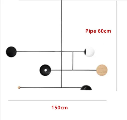 Minimalist retro designer chandelier for contemporary interiors - vue 8 sur 12