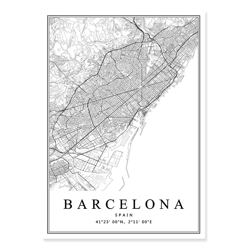 carte artistique des villes espagnoles pour décoration intérieure - vue 13 sur 12