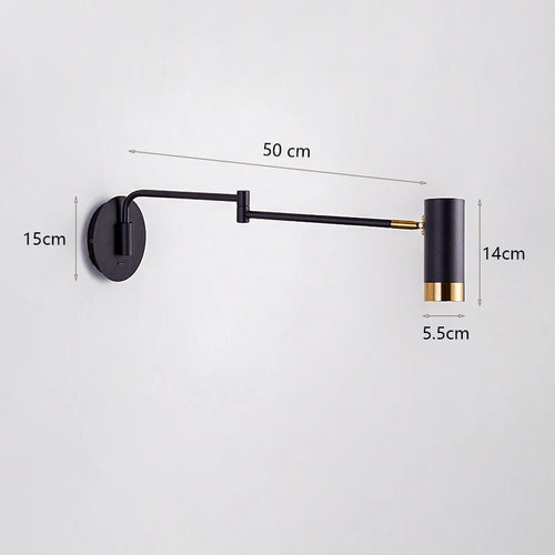 Nordic minimalist swing arm wall bedside lamp - vue 9 sur 8