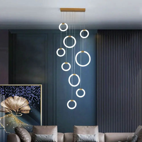 lustre à led moderne en acrylique pour décoration luxe - vue 3 sur 14
